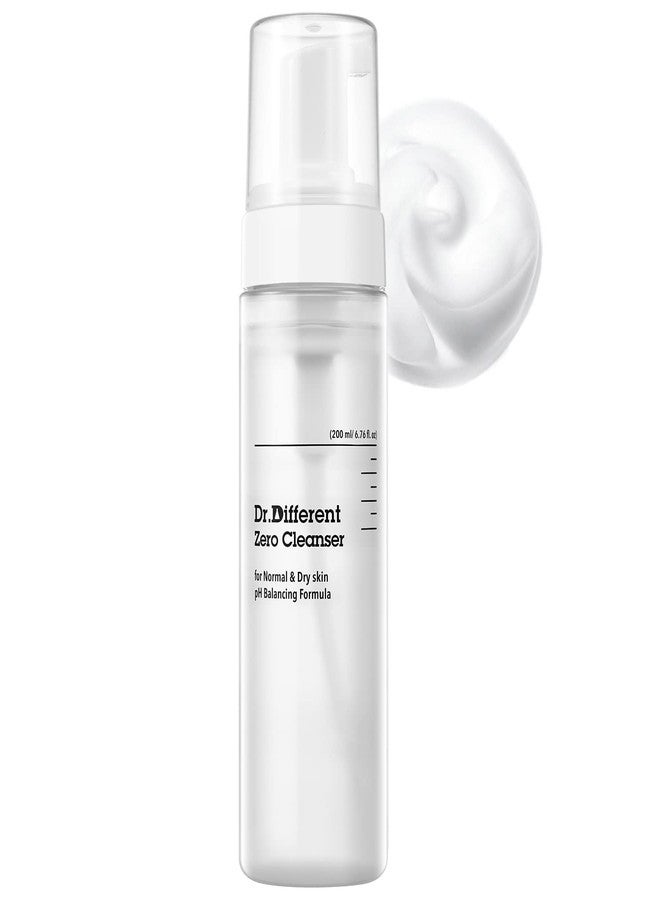 Dr.Different Zero Cleanser for Normal & Dry Skin - Hypoallergenic pH 5.5 Face Bubble Foaming Cleanser with Hyaluronic Acid and Ceramide, Moisturizing and Soothing, 6.76 fl.oz. - Image 1